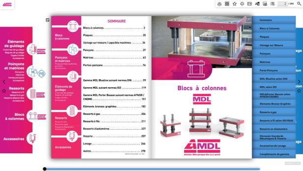 Nouveau catalogue interactif des composants normalisés MDL et Porter Besson