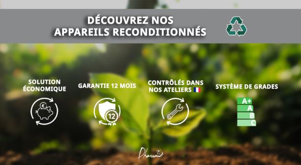 La gamme de matériel reconditionné Pharaon (aspirateurs industriels, autolaveuses, balayeuses)