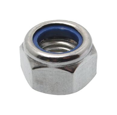 Hexagonal locking nut with nylon ring - A2 stainless steel