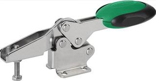 Toggle clamp with safety lock and adjustable pressure pin