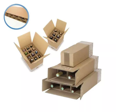 Bottle box and reinforced cushioning