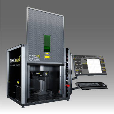 All-in-one laser marking station with electric door - Graphix Plus