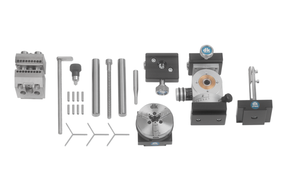 Clamping component kit for fixing three-dimensional measuring devices, modular