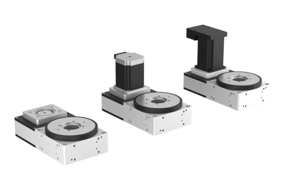 Circular positioning tables with toothed belt drive