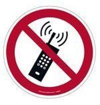 Lot de 2 pictogrammes Téléphone interdit adhésifs au sol MEDIUM Ø 200 mm